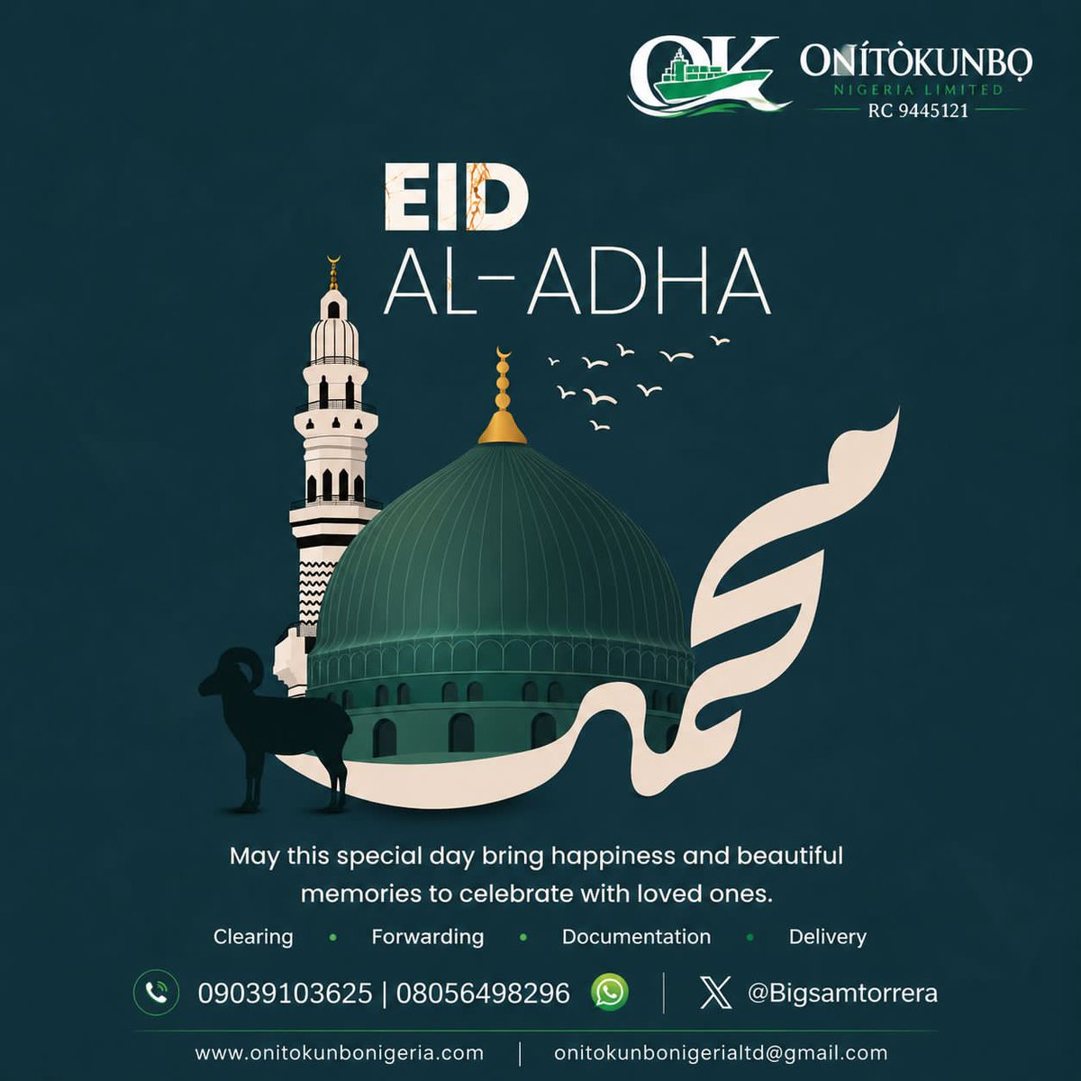Bigsamtorrera's tweet photo. Happy Eid Mubarak to all our Muslim brothers and sisters 🌙✨
May this blessed celebration bring peace, happiness, good health, and countless blessings to every home.
May your prayers be accepted, your sacrifices https://t.co/IkR6B5wHxq
