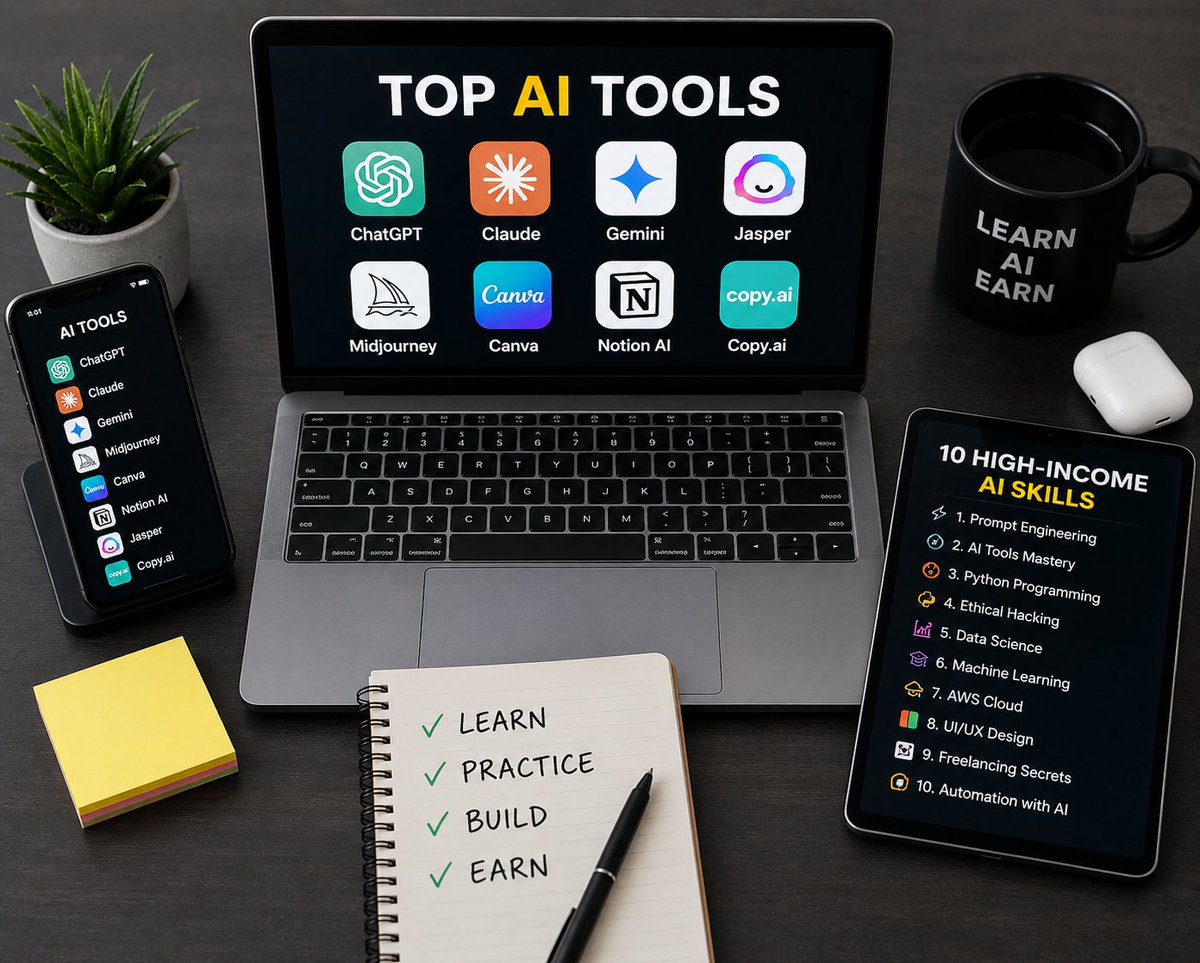 NadzuAI's tweet photo. Most people waste time scrolling…

Smart people are learning high-income AI skills for FREE 📚🔥

𝗔𝗹𝗹 𝗣𝗮𝗶𝗱 𝗖𝗼𝘂𝗿𝘀𝗲𝘀 𝗡𝗼𝘄 𝗙𝗥𝗘𝗘 👇

⚡ Prompt Engineering
⚡ AI Tools Mastery
⚡ Python Programming
⚡ Ethical Hacking
⚡ Data Science
⚡ Machine Learning
⚡ AWS Cloud
⚡ UI/UX Design
⚡ Freelancing Secrets
⚡ Automation with AI

🎁 Free for First 4500 People Only

Like ❤️ + Comment “COURSE” + Follow me

I’ll DM the full Drive Access.