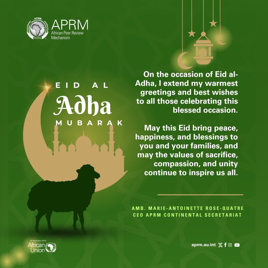 APRM_MarieRose's tweet photo. On the occasion of Eid al-Adha, I extend my warmest greetings and best wishes to all those celebrating this blessed occasion.

May this Eid bring peace, happiness, and blessings to you and your families, and may the values of sacrifice, compassion, and unity continue to inspire us all.
#EidMubarak