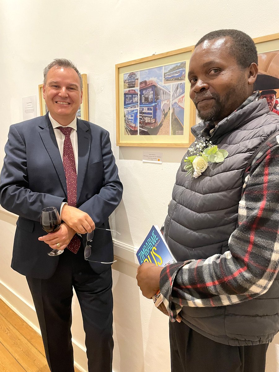 SwissEmbZim's tweet photo. 🚌You have not truly lived until you board a Zim bus.

Last night, Ambassador Rey launched Zimbabwe by Bus - a book &amp; exhibition on the stories, struggles &amp; laughter carried daily.

In Switzerland? Panic at 1 min late. In Zimbabwe? The bus carries life itself.  @friendshipbench https://t.co/2BWRKdKIbt