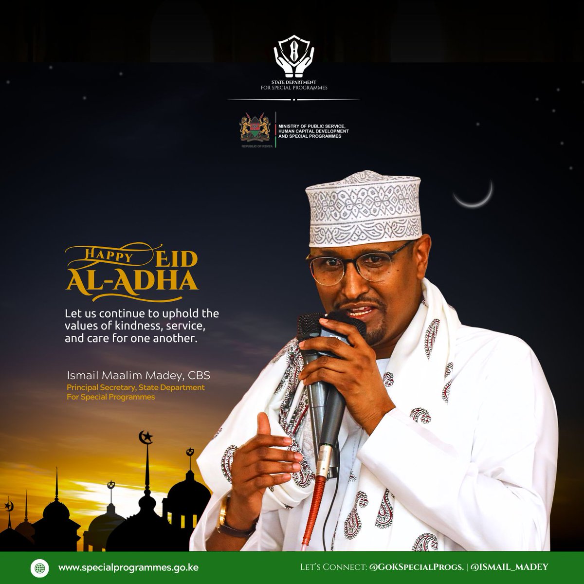 _IsmailMaalim's tweet photo. Wishing you all a blessed Eid al-Adha filled with peace, joy, faith, and abundant blessings. Eid Mubarak. https://t.co/Y0TomWkO4v