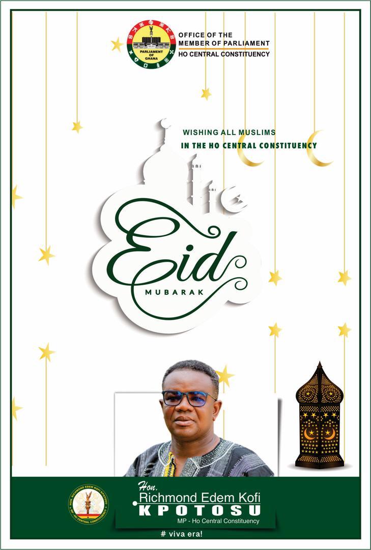 edemkpotosu's tweet photo. Eid Mubarak to My Dear Muslim Brothers and Sisters

As Muslims throughout our cherished Ho Central Constituency and beyond come together to commemorate the joyful occasion of Eid Mubarak, I want to extend my sincerest greetings and warm wishes to all believers. https://t.co/PF61ZocNkA