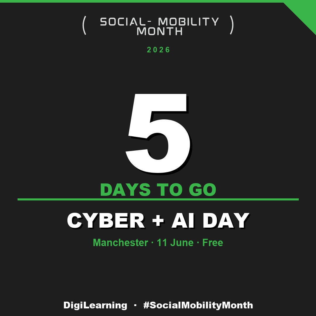 digilearningHQ's tweet photo. 5 days. FREE full-day Cyber + AI Insight Day in Manchester on 11 June.

Accenture. Barclays. Women in Cyber. DigiLearning.

Register 👇 https://t.co/cLMCNRqpwF

#SocialMobilityMonth #DigiLearning #Manchester

Powered by @Accenture and @ChannelFactory https://t.co/oqTMsvjTJu