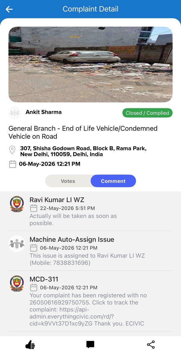 makeDelh's tweet photo. @dcwestzone @CPCB_OFFICIAL @CAQM_Official @MCD_Delhi @LtGovDelhi @CMODelhi @dip_delhi Closed without solution. https://t.co/0IgWZLe8xN