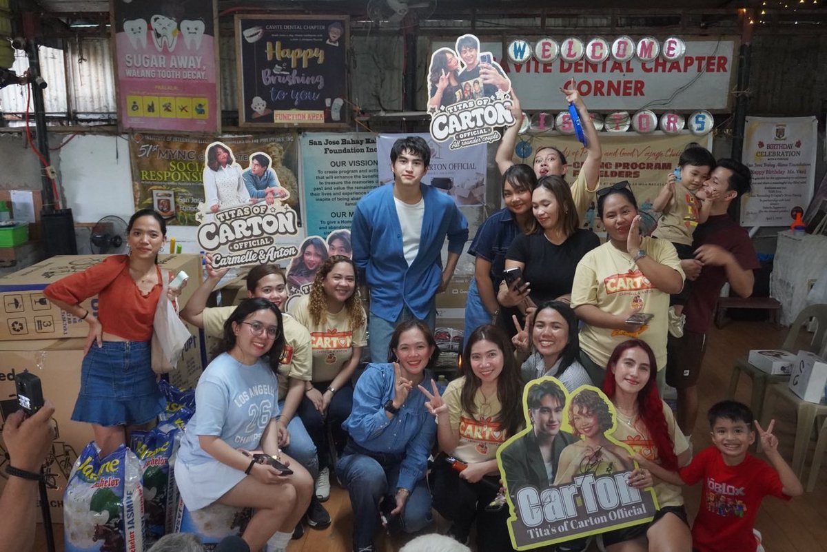 Sparkle_GMA's tweet photo. Anton Vinzon and Carmelle Collado were spotted spreading love and smiles at a recent charity event spearheaded by their fans, the “Tita’s of CarTon.”

Kudos to the CarTon fandom for organizing such a meaningful cause! ✨🫶

#AntonVinzon https://t.co/o1SEUloKPI