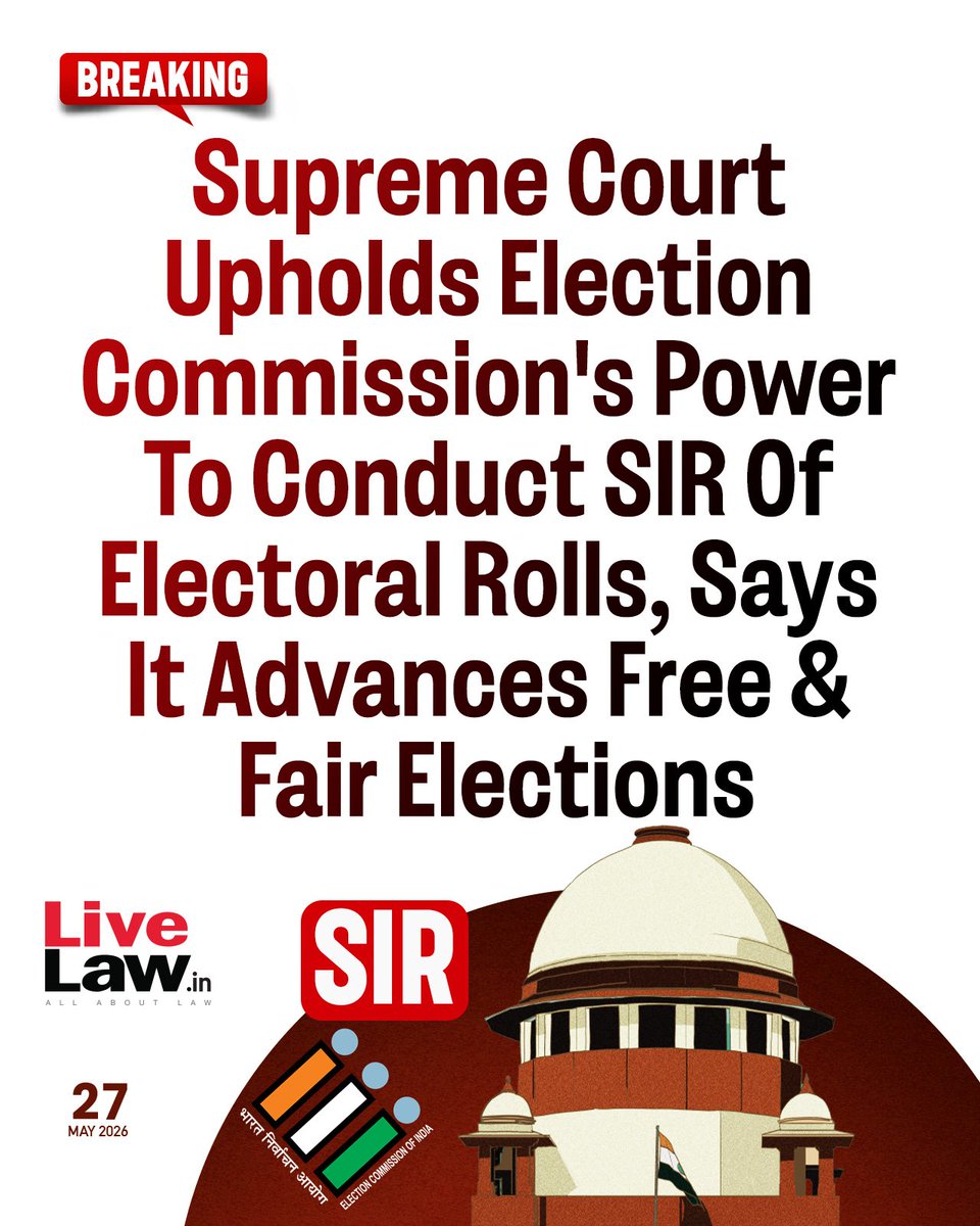 RahulSeeker's tweet photo. Not Breaking. Everyone following the case closely had foreseen the verdict.
CJI Surya Kant himself in Feb, 2026 while hearing the WB #SIR said he will not allow any impediment to the SIR process. The court itself became part of executive during the WB SIR.
We knew this VERDICT. No surprise.
However a careful reading reveals that the WB Govt is now arbitrarily taking action based on the SIR list.
The court cleared in the that the EC of India has no final authority to decide citizenship, and its findings apply only to electoral matters.
But after coming to power, the newly elected government in WB excluded people from all welfare schemes, including ration cards, whose names were deleted after the SIR process.
And the court will not take any suo motu cognizance of this. We all know why. don’t ask, please.
