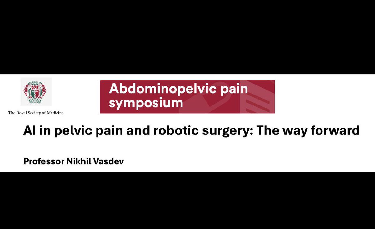 nikhilvasdevuro's tweet photo. Looking forward to speaking at the @RoySocMed - 2nd June 2026 on "AI in pelvic pain and robotic surgery : The way forward"
@RSMUrology @enherts @UniofHerts
#AI
#LowPressureRoboticSurgery
#PatientGeneratedHealthData https://t.co/MmvVUWeOeV