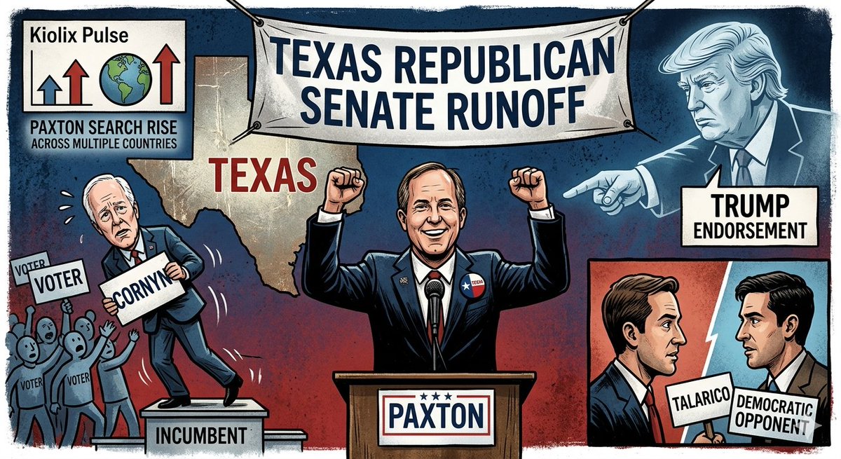 DrewBaek's tweet photo. Trump-backed Ken Paxton defeats incumbent Sen. John Cornyn in the Texas GOP Senate runoff — the first challenger to oust a sitting TX senator since 1970. November matchup: Paxton vs. Talarico.

https://t.co/ybr8PaCQ89

#KenPaxton #TexasSenate #TXPrimary #Trump2026 https://t.co/wHqcE4MeYP