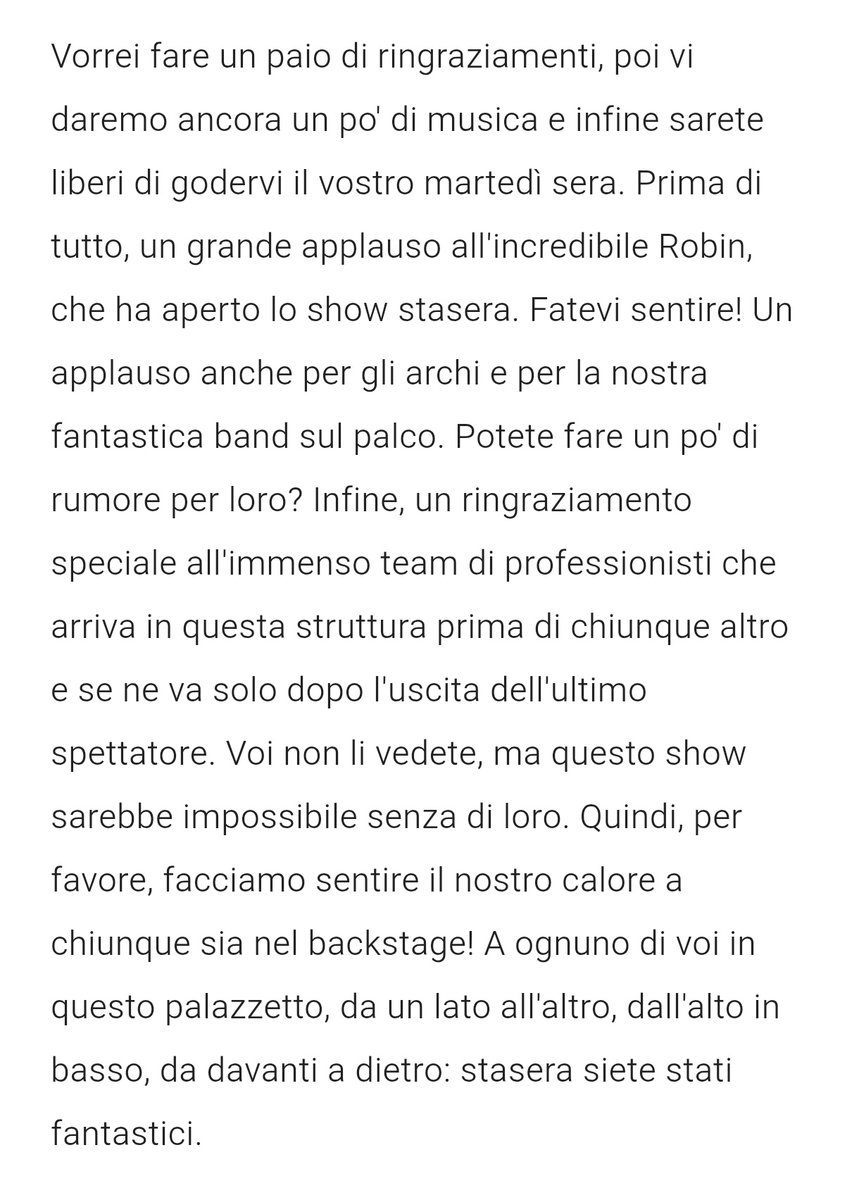 HSNewsItalia's tweet photo. “Sono consapevole, più di chiunque altro, che non avrei la possibilità di fare tutto questo se voi non compraste un biglietto per essere qui con me. Senza di voi ci sarebbe un'atmosfera decisamente diversa. Grazie davvero di cuore a tutti voi.”

Harry prima SOTT. 🥹 #AmsterdamN6 https://t.co/8XTRXkgkq4