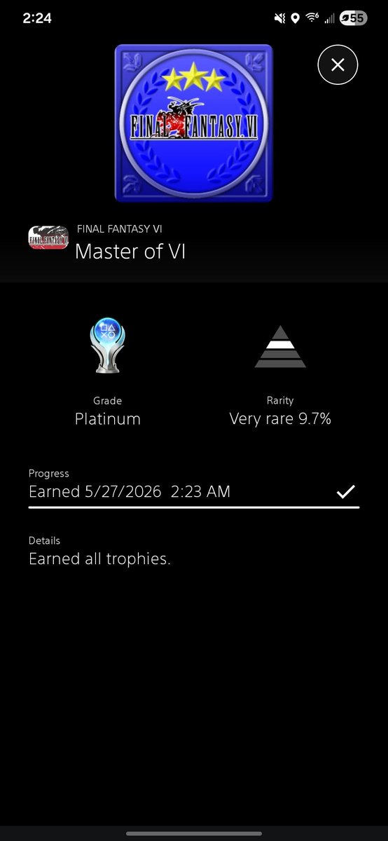 SSCloudTTV's tweet photo. Platinum Trophy #108: Final Fantasy VI #PS5Share #PlatinumTrophy #TrophyHunting https://t.co/545cC1IfGV