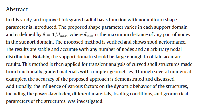 TheorAppMechLet's tweet photo. Transient analysis of functionally graded curved shells using a nonuniform shape parameter integrated radial basis function approach
Read the article in Theoretical and Applied Mechanics Letters:https://t.co/BnjrEqq37a https://t.co/64aNaYc6OY