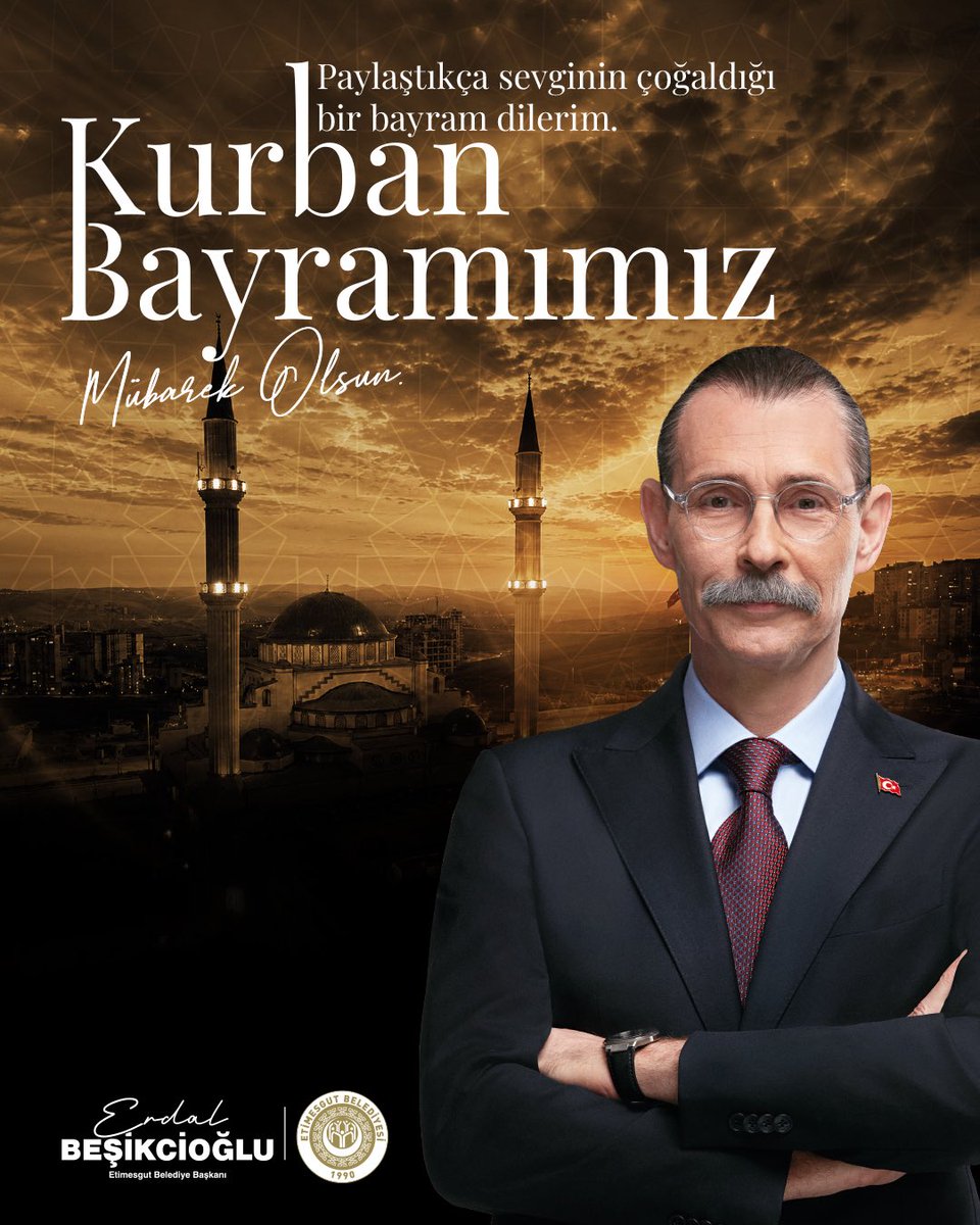 erdalbeskcioglu's tweet photo. Kurban Bayramı, dayanışmanın, paylaşmanın ve aynı sofrada kardeşçe buluşmanın en güzel zamanıdır.

Bugün her zamankinden daha fazla birbirimize sarılmaya, aynı bayrağın altında ortak değerlerimizde buluşmaya ihtiyacımız var.

Birliğimizi ve dayanışmamızı büyüttüğümüz nice bayramlarda buluşmak dileğiyle…

Kurban Bayramımız kutlu olsun.