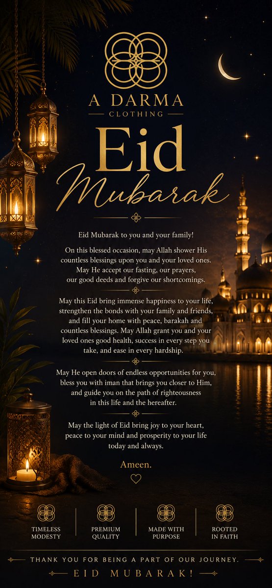 A_darma_'s tweet photo. Eid Mubarak 🌙✨
May Allah accept your sacrifices, answer your prayers, and bless you with endless peace and prosperity.".... Ameen https://t.co/GUUmZIXbcS