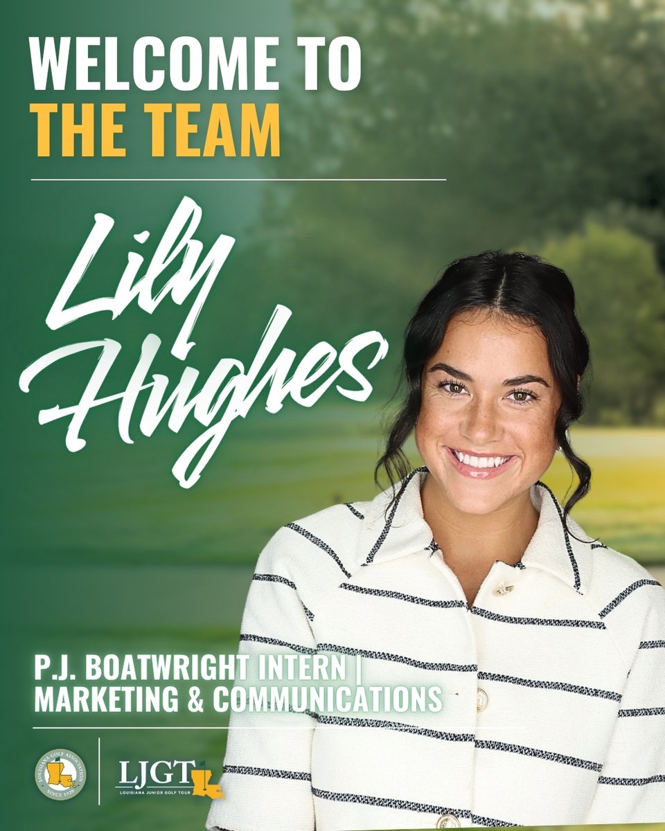 LGA1920's tweet photo. We’re excited to welcome Lily Hughes as our 2026 USGA P.J. Boatwright Intern!

Lily will be working alongside our team on marketing and communications efforts this the season.

Read full PR: https://t.co/5Naexdk9Oe

#PlayLGA | #GeauxGolf | #USGABoatwright https://t.co/iIZADMqfGi