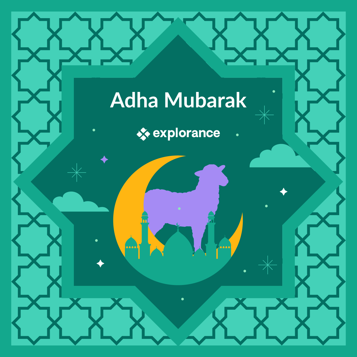 explorance's tweet photo. Eid Mubarak to all who are celebrating Eid al-Adha today. 🌙✨

Explorance wishes you and your loved ones a holiday filled with peace, reflection, and joy. https://t.co/tn234JVP4d