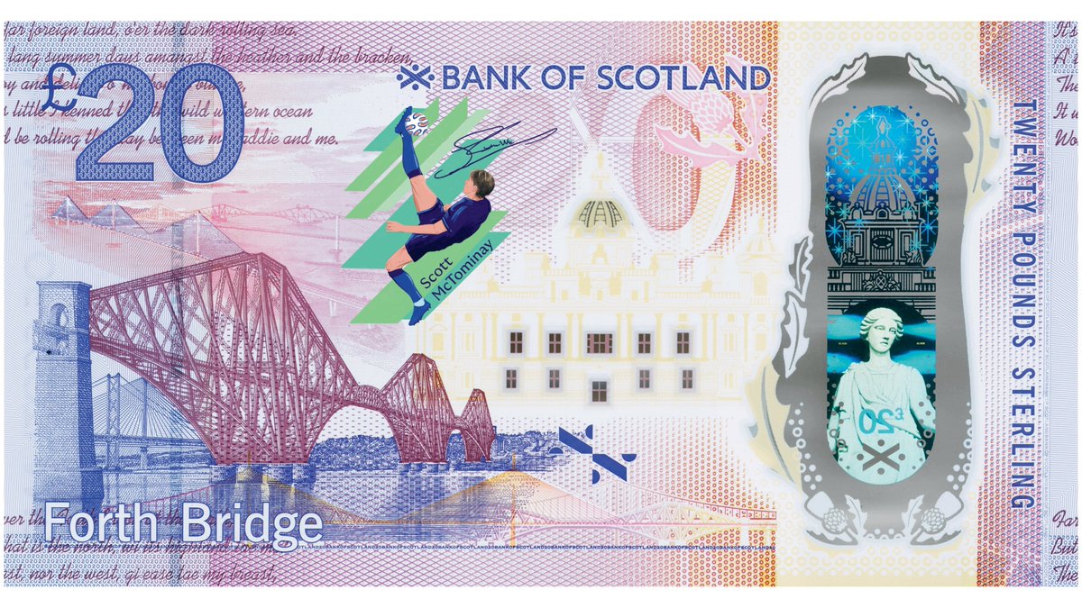 ScotRail's tweet photo. Can you CRACK the CODE and get your hands on one of Bank of Scotland’s limited-edition Scott McTominay £20 notes, featuring an illustration of his iconic overhead kick against Denmark?

You’ll have your chance when a pop-up bank vault visits Glasgow Queen Street Station from 9am until 5pm on Saturday, 30 May.

This limited edition note – there are only 50 of them available to the public – is real money! Spend it or treasure it forever..it’s up to you.

Come down to Queen Street on Saturday and try to CRACK The CODE! #scottmctominay