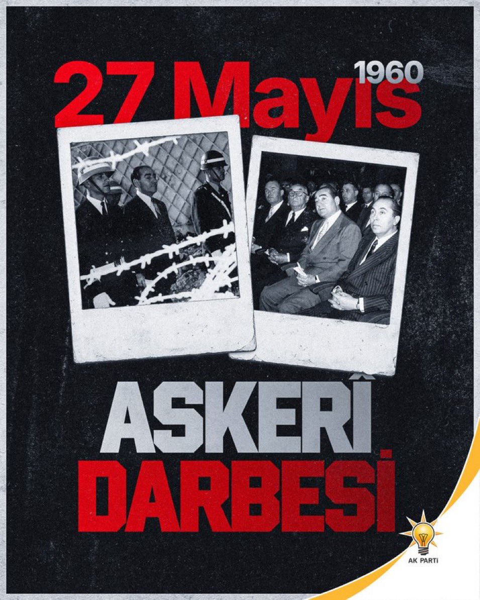 abdullahutr's tweet photo. Milletin sinesinden çıkanları, namluların gölgesinde idama mahkûm eden o karanlık vesayet zihniyeti, tarihin vicdanında ve milletin hafızasında sonsuza dek mahkûm kalacaktır.

27 Mayıs darbesinin yıl dönümünde, canları pahasına dik duruşlarından taviz vermeyen demokrasi şehitlerimiz Adnan Menderes, Fatin Rüştü Zorlu ve Hasan Polatkan’ı minnetle ve dualarla anıyorum. Ruhları şad olsun.