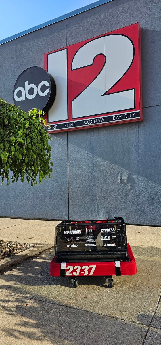 Team2337's tweet photo. We will be live on @ABC12WJRT this morning! Tune in to hear about our historical finish at the FIRST Robotics World Championship. https://t.co/CI3NgjWxsu
