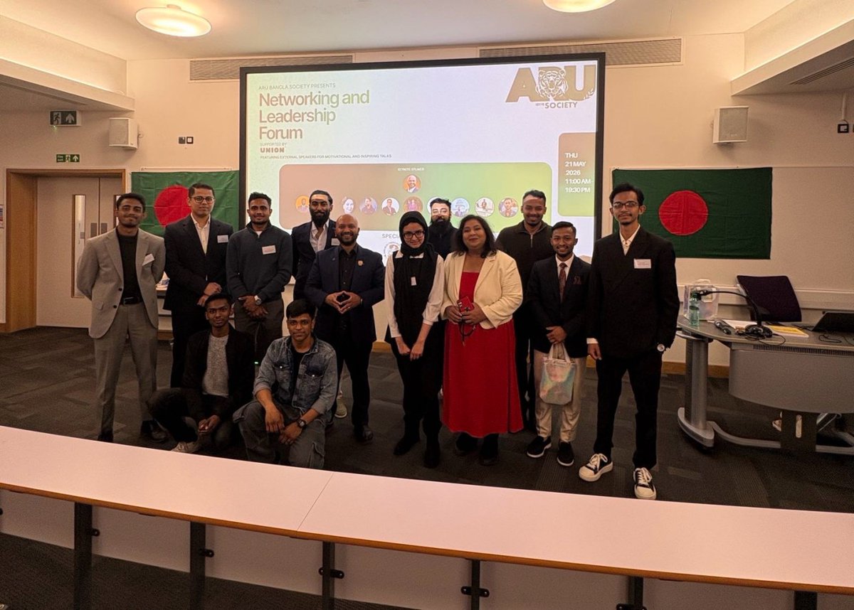 V4CE's tweet photo. Our Deputy Director, Dr Sharmin Shajahan @ShajahanSharmin, spoke at Anglia Ruskin University’s Bangla Society Networking and Leadership Forum on 21 May 2026. She discussed advancing racial equity through community‑centred approaches and lived experience leadership.

Her talk, “Changing the System from Within: Breaking Barriers, Lived Experience and Leadership in the Voluntary Sector,” highlighted the power of representation and systemic change.

The event was organised by ARU Bangla Society President Mayisa Chowdhury in collaboration with @BritBangla.