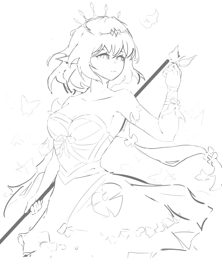 Adtyev's tweet photo. Castorice wip sketch https://t.co/FvvBTB1Aea