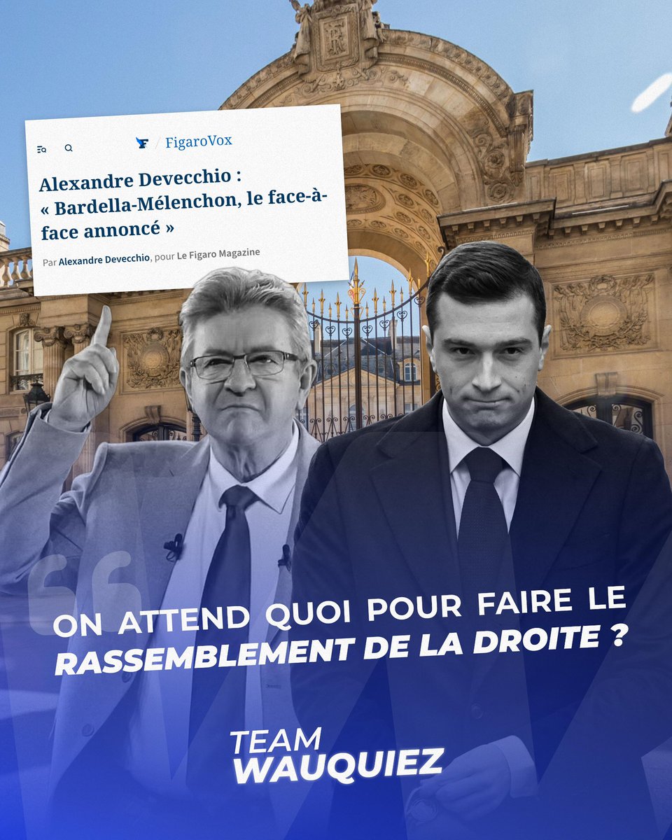 wauquiezteam's tweet photo. .@laurentwauquiez rappelle l’urgence du rassemblement de la droite : c’est la responsabilité de la droite d’éviter un face à face Bardella-Mélenchon en 2027 🚨 https://t.co/7VsBGleHLF