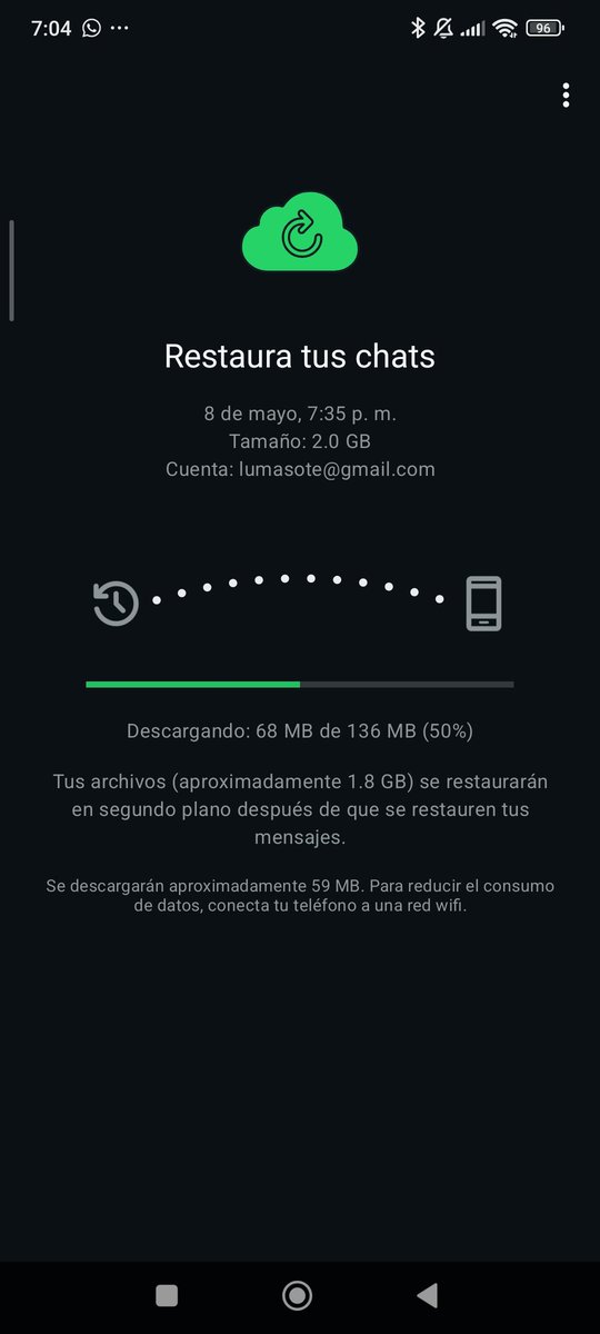 Luismadlaredo's tweet photo. Saben por qué cuando se guarda la copia de seguridad de WhatsApp me pasa como si lo estuviera restaurando. Pero me saca la copia de seguridad del 8/mayo y no la del 27/mayo, y me pide el código que me enviaron, Pero no me llega y debo esperar 3 horas 
@WhatsApp 
@wa_status https://t.co/qdppIqr2GE