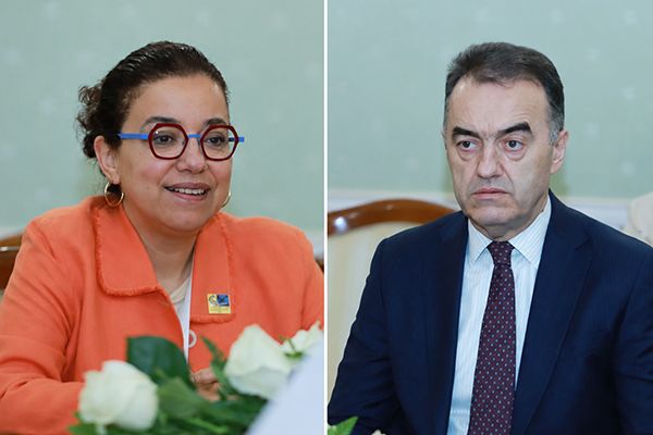 UNOSSC's tweet photo. UNOSSC Director Dima Al-Khatib met with the Minister of Energy and Water Resources of Tajikistan H.E. Juma Daler Shofakir to discuss opportunities to deepen #SouthSouth and #TriangularCooperation in support of water, energy and sustainable development priorities. https://t.co/CAo6csQ5hs