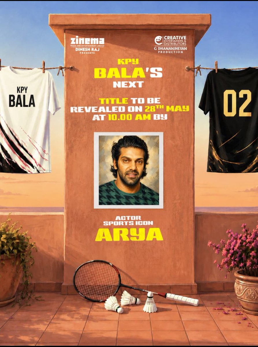 saravrajee's tweet photo. Title reveal tomorrow at 10 AM for our next film starring KPY fame BALA! Unveiled by @arya_offl brother. https://t.co/ltcBXY3wGr