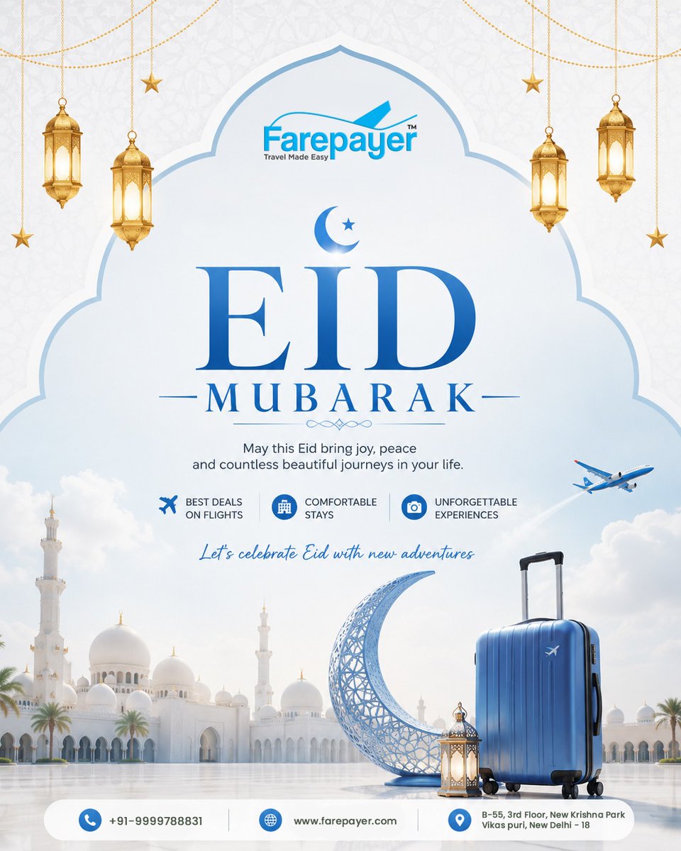 Farepayer_1's tweet photo. 🌙✈️ Eid Mubarak from Farepayer! https://t.co/qtNQ5ekCzL