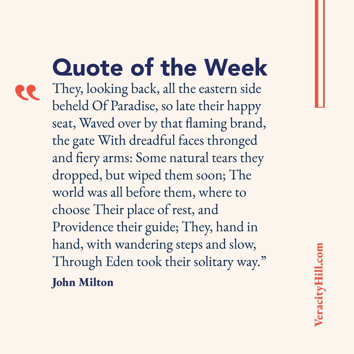 VeracityHill's tweet photo. When it all went wrong. 
#theologianoftheweek #JohnMilton #GardenofEden #ParadiseLost https://t.co/WZyHBE9Eig