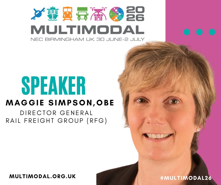multimodal's tweet photo. 🎙️ #Multimodal26 Speaker Spotlight: Maggie Simpson, OBE

We’re delighted to welcome Maggie Simpson, OBE, Director General at Rail Freight Group (RFG), the representative body for rail freight in the UK. 

Rail Freight Forward!
🗓️ Tuesday 30th June
⏰ 1:45PM - 2:05PM https://t.co/oIcUVryngW