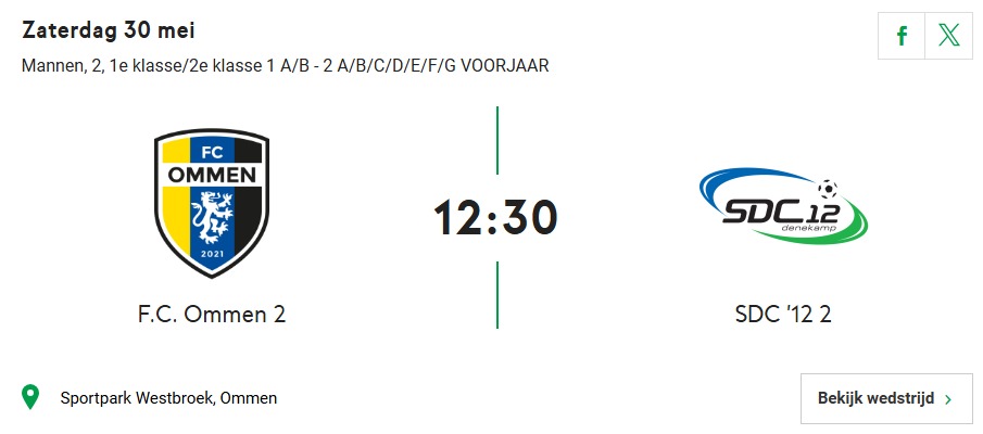 SDC12Denekamp's tweet photo. Onze zaterdag 2 speelt in de nacompetitie voor promotie naar de eerste klasse in en tegen @fc_ommen 2. Heren succes! https://t.co/hyO74t7x6p
