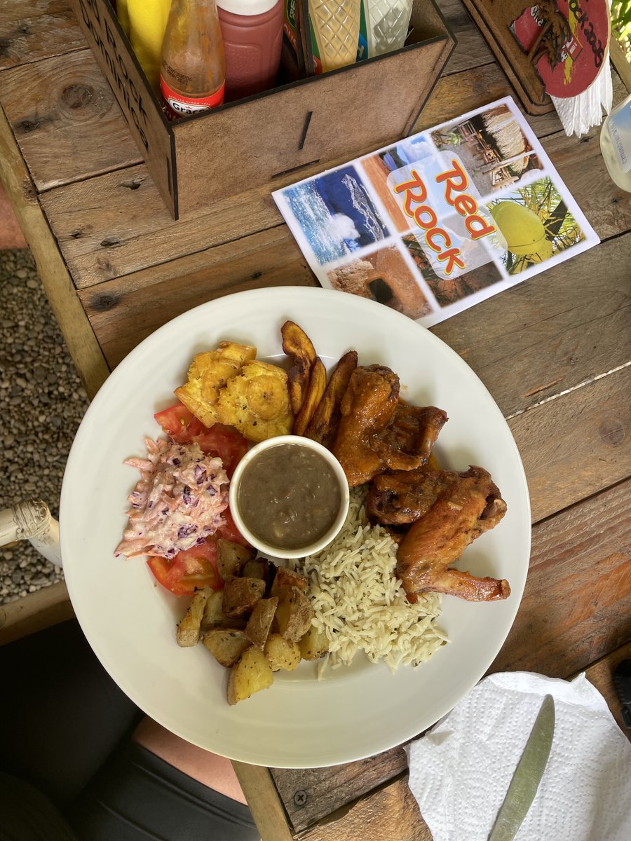 theoxora's tweet photo. Red Rock Cuisine in Point Baptist, Dominica 🇩🇲 Black Woman-owned, pet-friendly (Rocksie the dog will come to greet you) and the food was 10/10 ♡ https://t.co/bjzV5Ibfgt