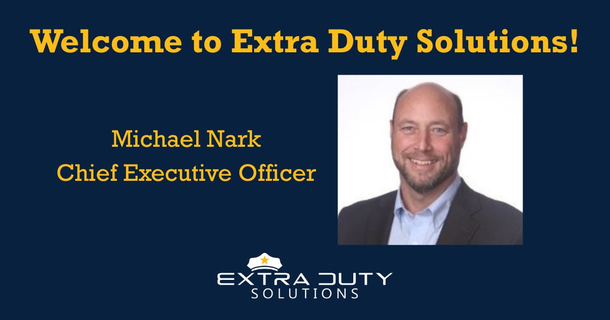 extradutysolved's tweet photo. We are pleased to announce Michael Nark is the new CEO of Extra Duty Solutions. A 30-year tech executive with deep roots in public safety, Michael steps in as co-founder Rich Milliman moves to Chairman of the Board.

Read full release: https://t.co/LyKfuO841h https://t.co/8Ob1dHMl2N