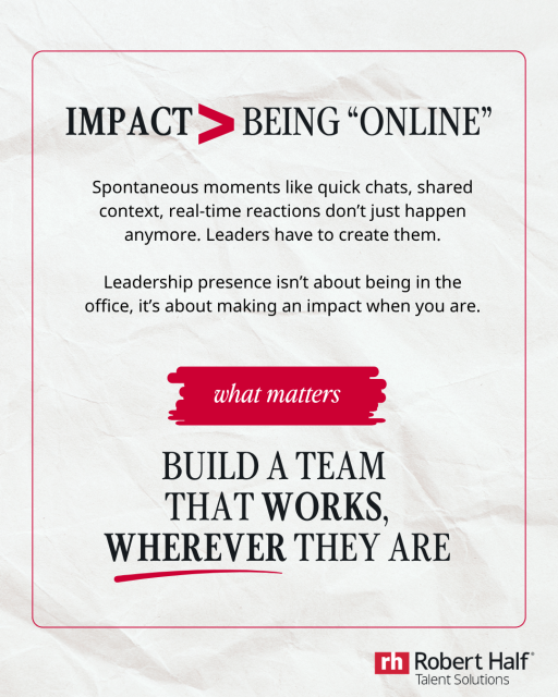 JamyJSullivan's tweet photo. Great hybrid leaders focus less on being “online” and more on creating real connection, clarity, and impact. Here’s what that looks like in practice: https://t.co/rhZICiNdxR #RobertHalf #Leadership #FutureOfWork https://t.co/eItNsjzfRV