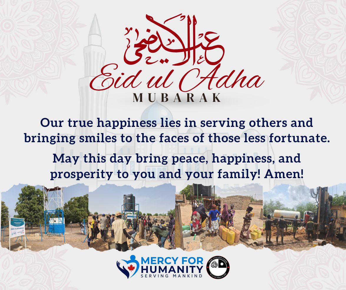 Mercy_4Humanity's tweet photo. Our true happiness lies in serving others and bringing smiles to the faces of those less fortunate. 

May this day bring peace, happiness, and prosperity to you and your families! Amen! #EidMubarak #MercyforHumanity #MercyforMankind https://t.co/PbLC6i8onW