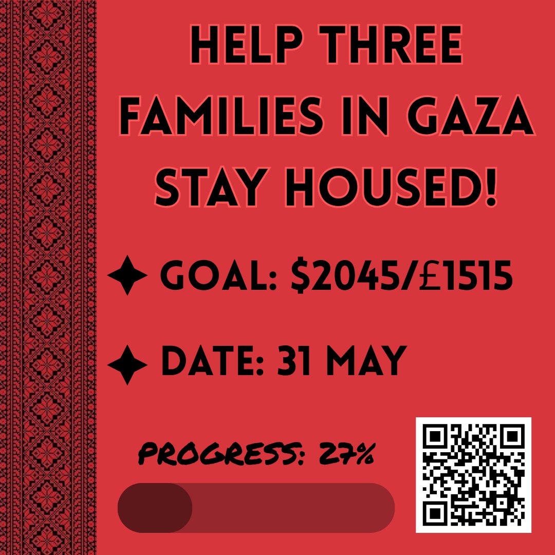 achi11ea's tweet photo. This Eid, we have the chance to bring three families in Gaza back some joy by helping them to stay safely housed. Neighbours @SamehMahmo2003, @GhazalMahm8256 &amp; @MotazMo47551743 all have rent deadlines approaching - every £5 you can add supports them all! 
https://t.co/veseIoHFgp https://t.co/PKeb1JDZiZ