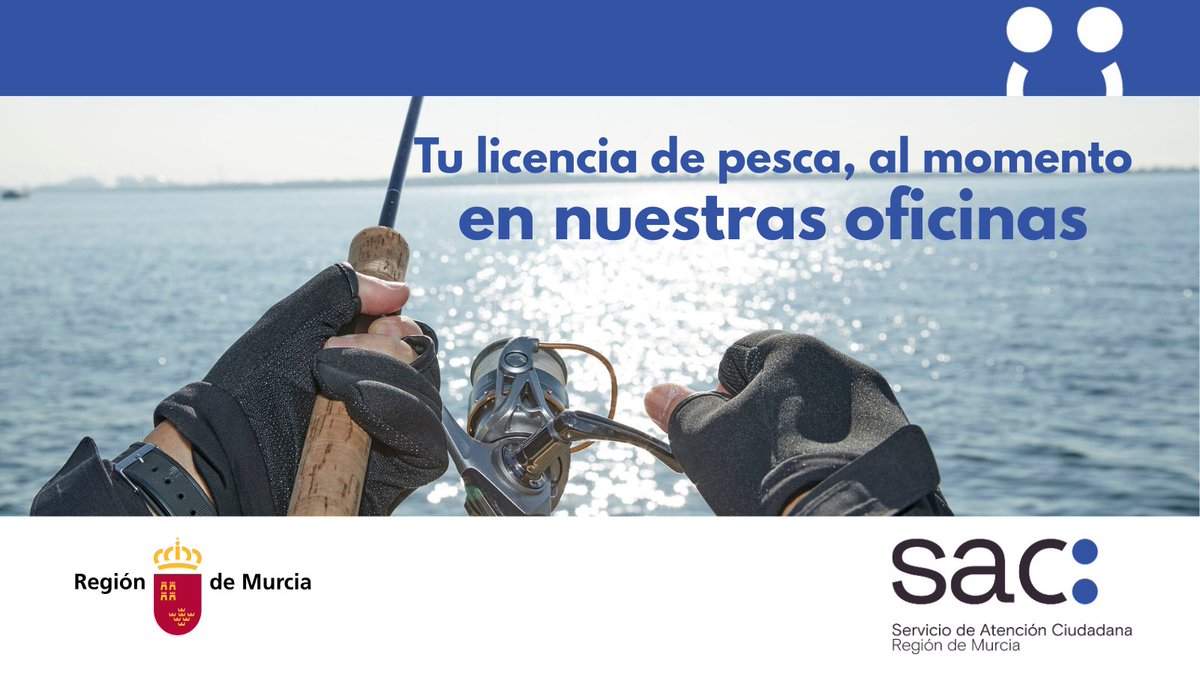 SAC_RegiondMur's tweet photo. 🎣Obtén o renueva tu licencia de pesca marítima de recreo al momento en las OAMR de la @regiondemurcia 
 
Presenta la documentación, paga la tasa y llévate tu licencia en el acto 👌
 
📍Cita previa en https://t.co/kmeaeQWKzt o en el 012
 
#PescaRecreativa #RegiónDeMurcia https://t.co/zpx8J3xPzK