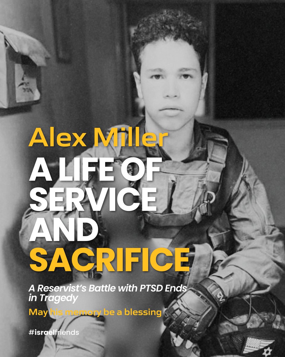 IsraelFriendsUS's tweet photo. We are heartbroken by the loss of Alex Miller, 23, a former IDF combat soldier originally from the United States.

An only child, Alex received special permission to enlist as a lone soldier. In 2022, he was wounded in a terror attack while serving in Judea and Samaria. Despite undergoing a difficult rehabilitation process, he chose to return to military service alongside his unit.

Since October 7, he also endured the loss of a close friend in combat and, like many soldiers, struggled with post-traumatic stress connected to his service.

Alex tragically took his own life after a painful struggle with PTSD.

The end of service is not the end of the fight– many soldiers and veterans continue to face the lasting effects of trauma long after they return home.

May his memory be a blessing.