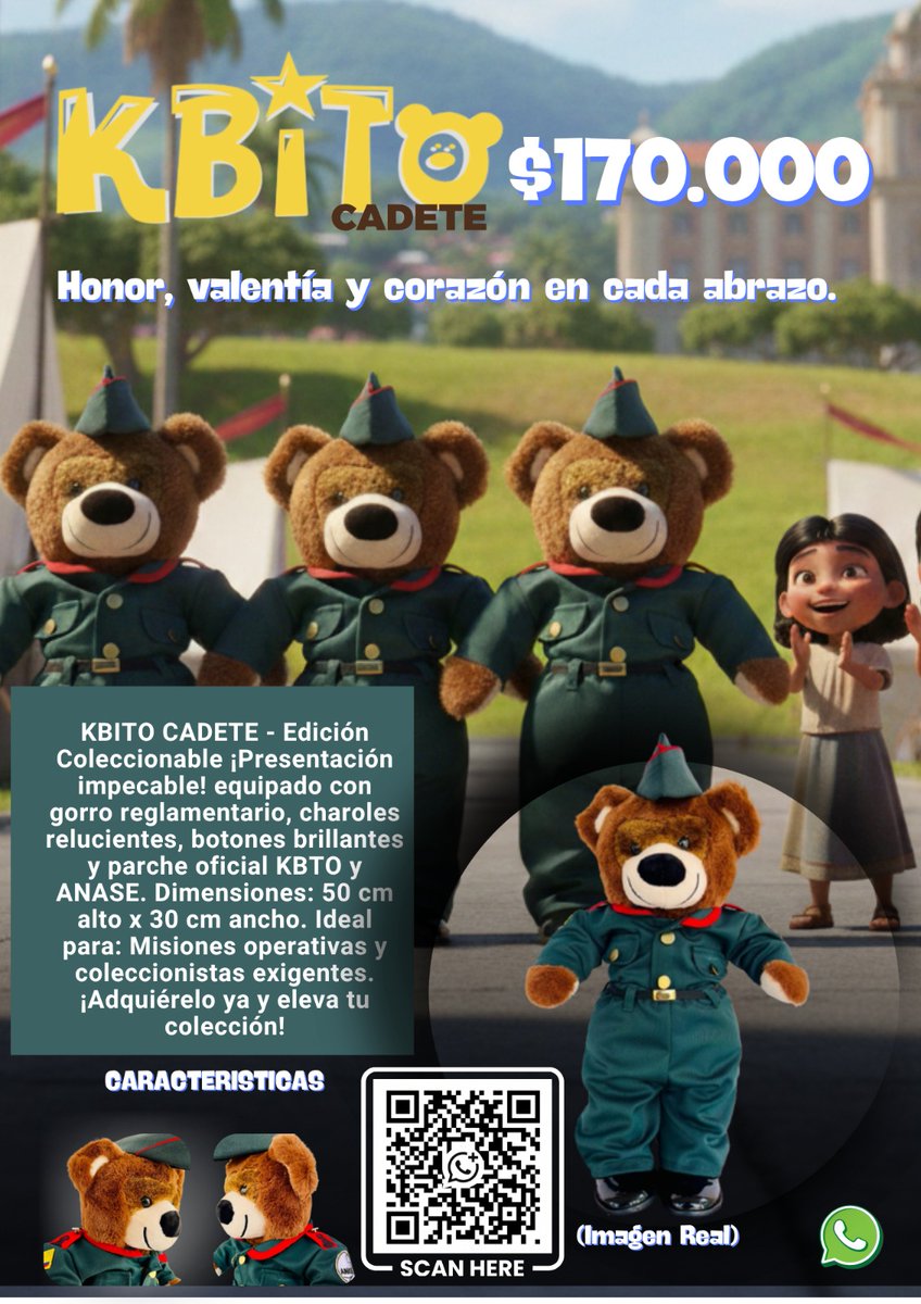 ANASE_COL's tweet photo. ¡Tu KBITO ya está aquí!

#ANASE presenta el catálogo de KBITOS: #Infantería, #Selva, #Desierto, #Mantenimiento y #Cadete; cinco diseños que representan identidad, servicio y tradición.

Contacta a ANASE COLOMBIA por WhatsApp https://t.co/yTqCTpxJEt para adquirir tu KBITO. https://t.co/6T6YFMctPA
