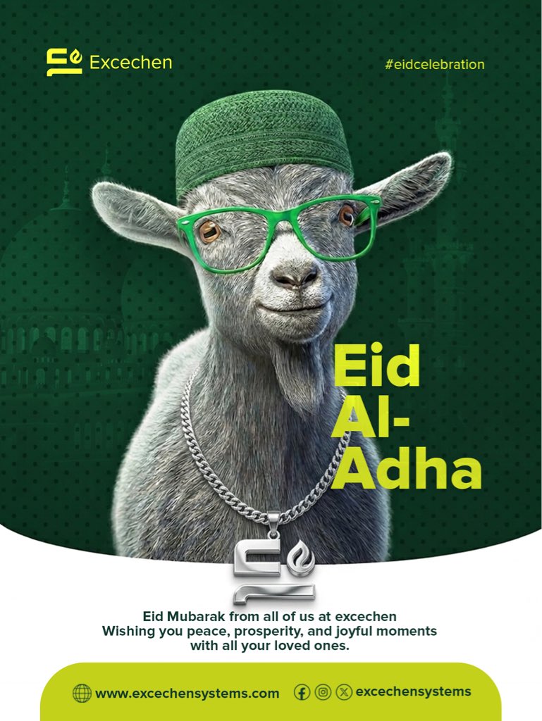 excechensystems's tweet photo. 🌙 Eid Mubarak from Excechen Systems! Wishing you peace, prosperity, happiness, and joyful moments with your loved ones this Eid Al-Adha. 🤍✨
#EidMubarak #EidAlAdha #ExcechenSystems #tech https://t.co/bA5L0t7RQG