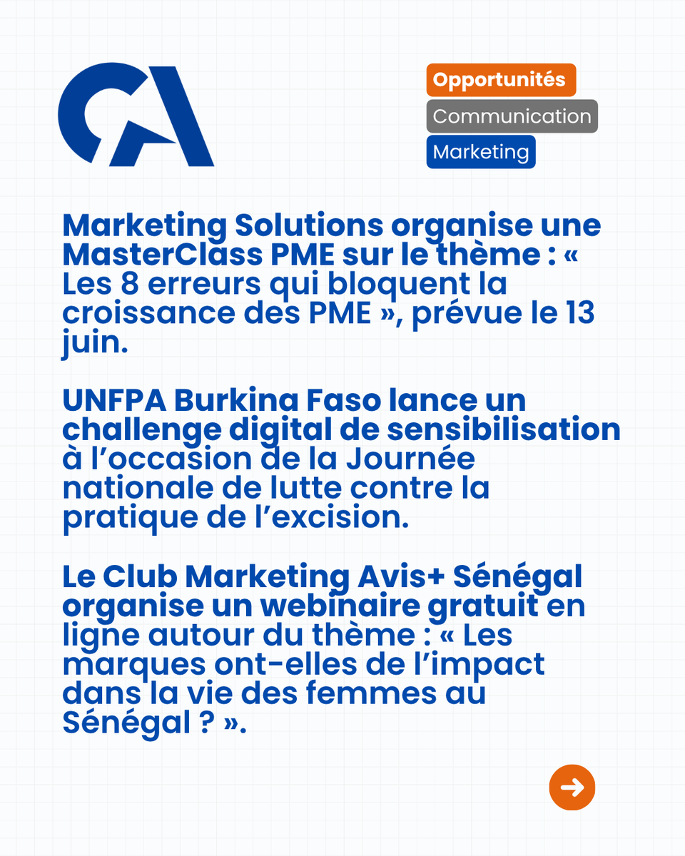 BlogCommsA's tweet photo. Accédez individuellement à toutes ces opportunités ici 🔗  https://t.co/iULFGXfSHN

#BlogCommsMarketingAfrica #MAGCommsMarketingAfrica #MarketingAfrique #Communication #DigitalAfrique #WTISD #DigitalLifelines #InformationSociety https://t.co/6sA6YkaZIE