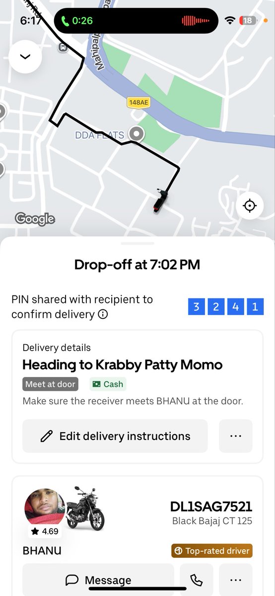 ramanv00's tweet photo. @Uber @Uber_Support he is keep on roaming here and there! And he is not even answering my calls! @porterit_ please check if this bike number is on any active trip on your app! Please punish this guy and cancel his engagement with you! https://t.co/PpgeD2EFw3