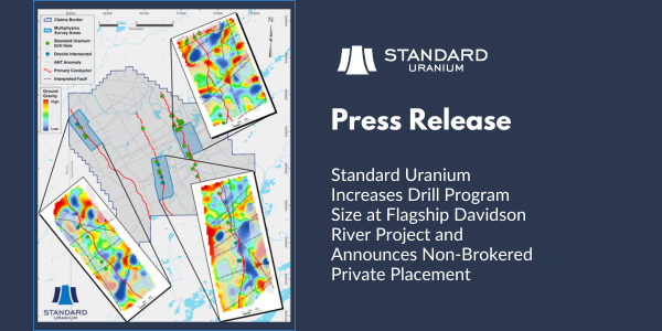 StandardUranium's tweet photo. 🚨 NEWS 🚨: Standard Uranium Increases Drill Program Size at Flagship Davidson River Project and Announces Non-Brokered Private Placement $STND $STND.V $STTDF

Read the full press release here 👇 : https://t.co/ey7Dm5GzqV https://t.co/DK9cUJr2cV