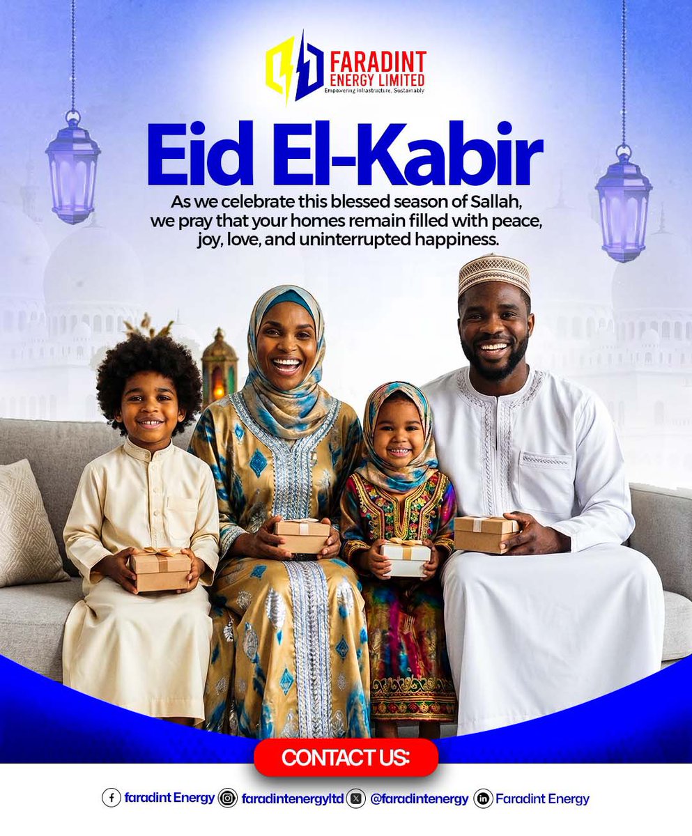faradintenergy's tweet photo. Eid Mubarak 🌙
Taqabbalallahu minna wa minkum.

May Allah accept our sacrifices, prayers, and grant us peace, joy, and endless blessings.

#EidAlKabir https://t.co/QFW9G02z5j
