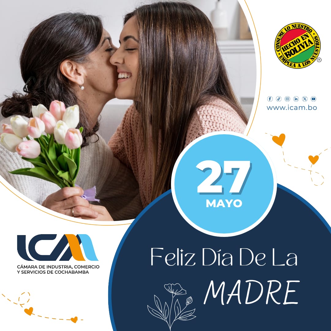 ICAMCBBA's tweet photo. En ICAM celebramos a todas las madres bolivianas, y con especial cariño a nuestras asociadas: mujeres valientes que equilibran el amor de madre con la visión empresarial, generando oportunidades y bienestar para cientos de familias.

Feliz día de la Madre!! 🤗 https://t.co/8xwQhz8GOi