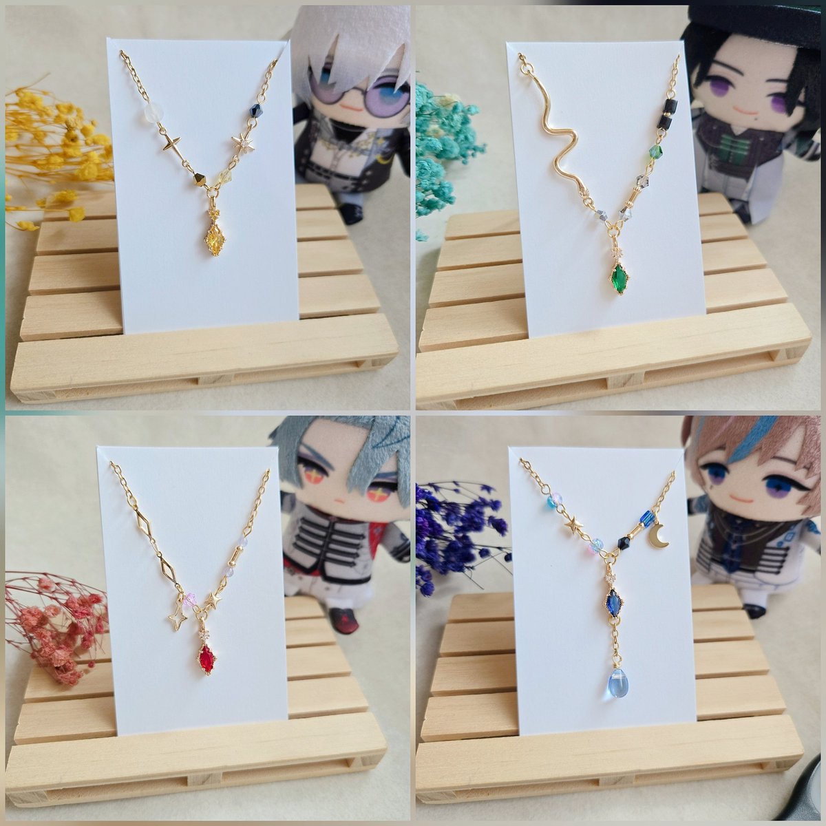y888handmade's tweet photo. 這次做了BTB的4款印象項鍊 
為了讓整體更有團體感
每款都使用了相同的菱形鋯石素材
再搭配每位成員的相關元素去設計～

📌項鍊材質不鏽鋼＋14k保色素材
✨留言會再放上每款的設計細節！

歡迎大家5/30 創集繪來找我玩 👋👋
謝謝朋友讓我寄攤 🫶🏻 https://t.co/Q1g99NOhRG
