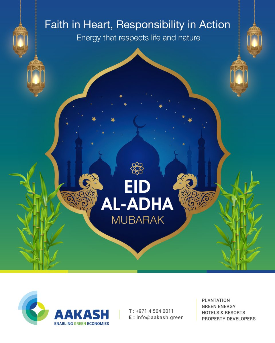 aakashgreen's tweet photo. This Bakrid, embrace the spirit of compassion and responsibility.
Aakash Green continues to nurture the planet through sustainable energy.
Because true devotion reflects in how we protect our world.

https://t.co/kDofwSdHoM

#Bakrid #EidAlAdha #AakashGreen #SustainableLiving https://t.co/a4VzV291Xp