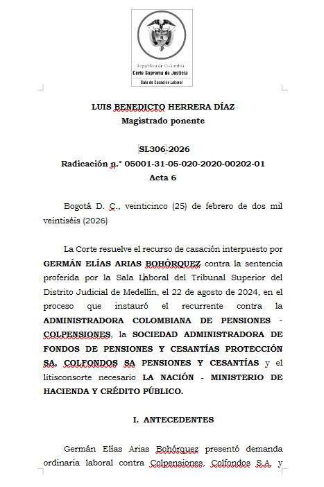 articulo20's tweet photo. SENTENCIA RECOMENDADA 🗣 

#Laboral

Plazo trienal para reclamar obligaciones vinculadas a prestaciones laborales y su aplicación en reclamaciones de perjuicios

SENT: SL306-2026 | RAD: 05001-31-05-020-2020-00202-01 https://t.co/jSFTyNBXsN