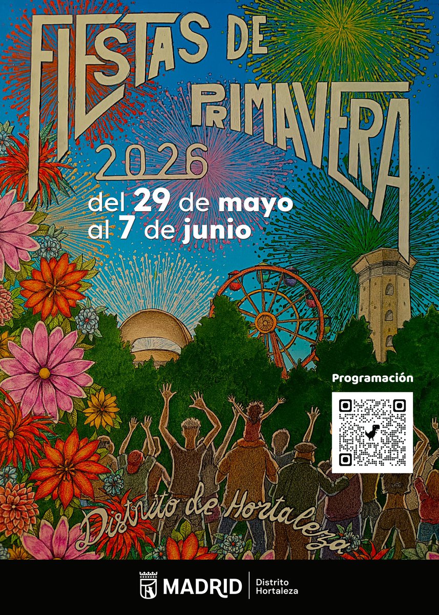 JMDHortaleza's tweet photo. 🎉¡Cuenta atrás para las #FiestasHortaleza2026!

Prepárate para vivir 10 días con más de medio centenar de propuestas musicales, deportivas, culturales y familiares, en el parque de Pinar del Rey 🥳🥳

Consulta en nuestro blog, la programación completa
👇https://t.co/GTsp1pmDIt https://t.co/G5Rb75Z5B5